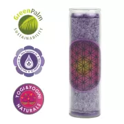 Kerze - Duftkerze im Glas - Blume des Lebens - Lila / Lila Verlauf - Palmkernwachs - ca. 100 Std.