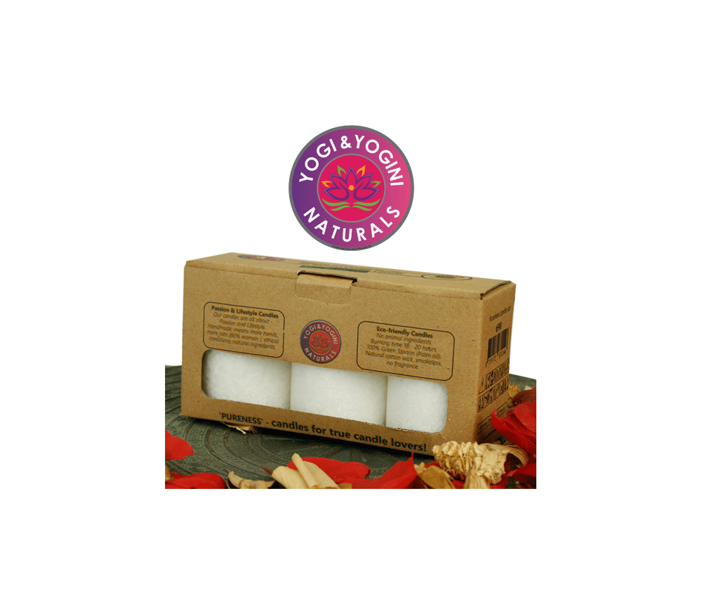 Kerze - Lifestylekerzen Set - Pureness - weiß - Palmkernwachs - ca. 18 Std.  - 3er Set