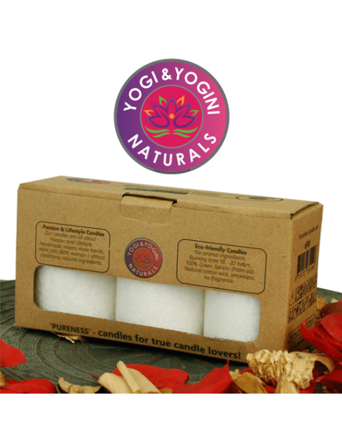 Kerze - Lifestylekerzen Set - Pureness - weiß - Palmkernwachs - ca. 18 Std.  - 3er Set