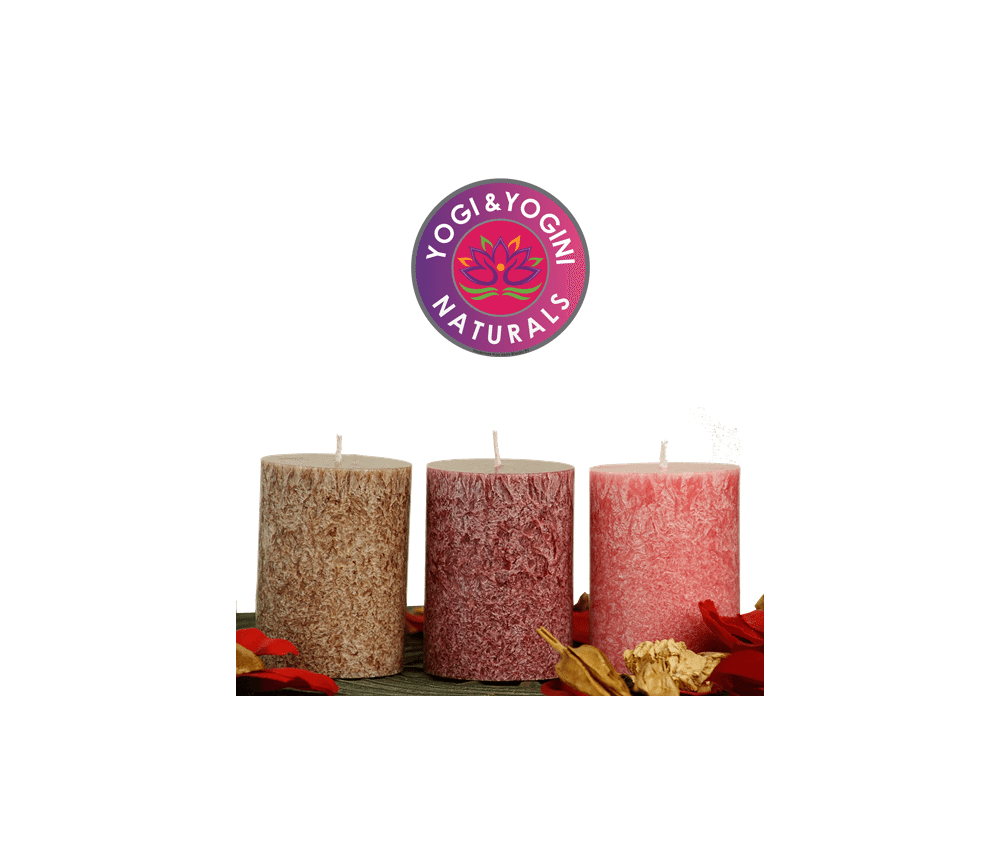 Kerze - Lifestylekerzen Set - Earth - rot / braun- Palmkernwachs - ca. 18 Std. - 3er Set