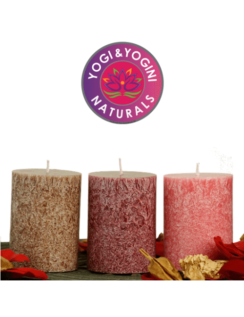 Kerze - Lifestylekerzen Set - Earth - rot / braun- Palmkernwachs - ca. 18 Std. - 3er Set