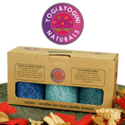 Kerze - Lifestylekerzen Set - Ocean - blau / türkis - Palmkernwachs - ca. 18 Std. - 3er Set