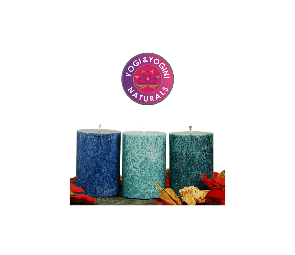 Kerze - Lifestylekerzen Set - Ocean - blau / türkis - Palmkernwachs - ca. 18 Std. - 3er Set