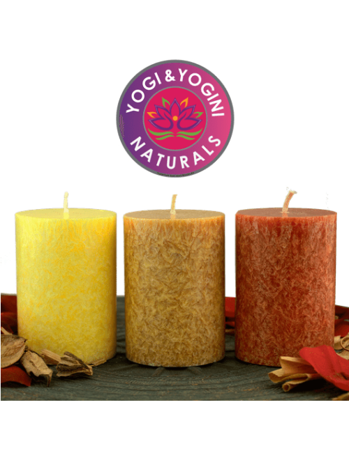 Kerze - Lifestylekerzen Set - Sunset - gelb / orange - Palmkernwachs - ca. 18 Std. - 3er Set