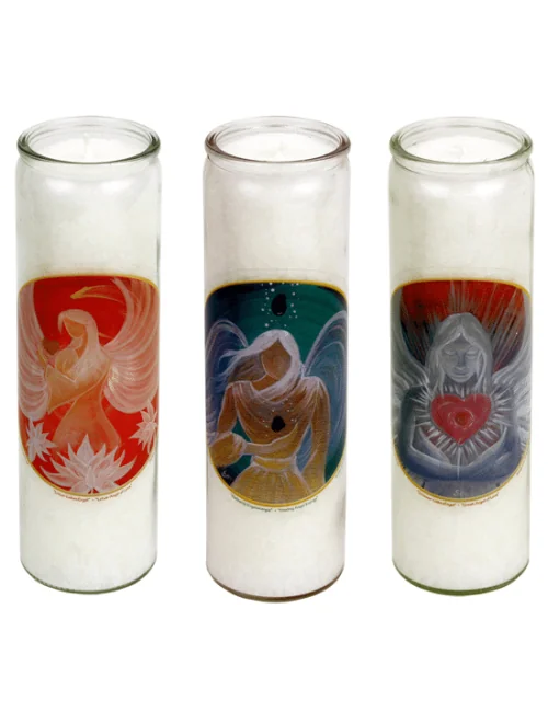 Kerze - Duftkerzen im Glas - Engel - 3er Set - Palmkernwachs - ca. 100 Std.
