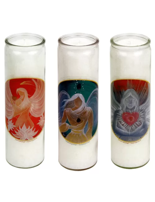Kerze - Duftkerzen im Glas - Engel - 3er Set - Palmkernwachs - ca. 100 Std.